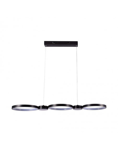 10043-Lampadario LED a Sospensione con  Cerchi  in Metallo Colore Nero  -1