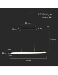 10045-Lampadario LED a Sospensione   Colore Nero -1 2