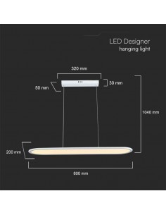 10047-Lampadario LED a Sospensione   Colore Bianco -1 2