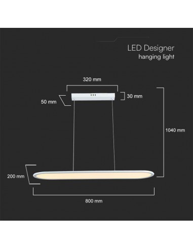 10047-Lampadario LED a Sospensione   Colore Bianco -2