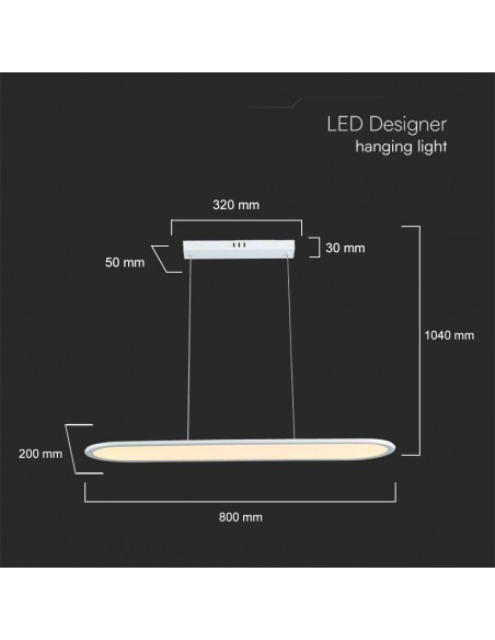 10047-Lampadario LED a Sospensione   Colore Bianco -2