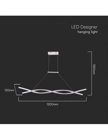 10049-Lampadario LED a Sospensione  in Metallo dal Design Moderno xcm Colore Bianco -2