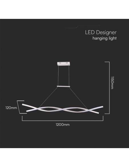 10049-Lampadario LED a Sospensione  in Metallo dal Design Moderno xcm Colore Bianco -2