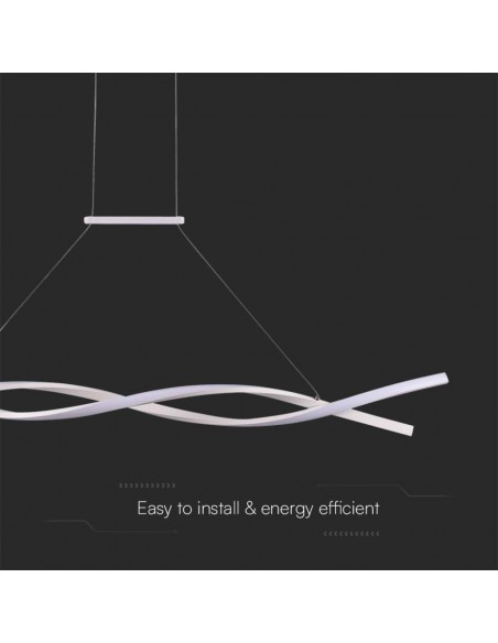 10049-Lampadario LED a Sospensione  in Metallo dal Design Moderno xcm Colore Bianco -5