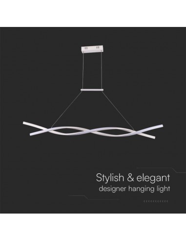 10049-Lampadario LED a Sospensione  in Metallo dal Design Moderno xcm Colore Bianco -6