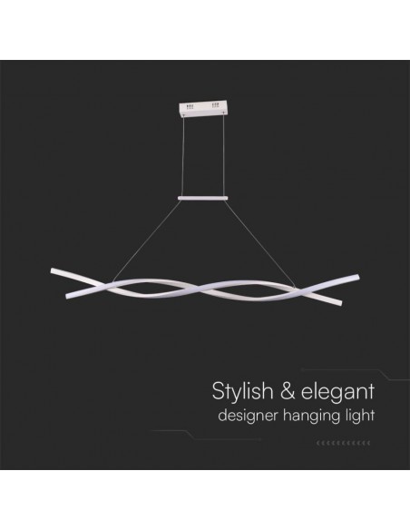 10049-Lampadario LED a Sospensione  in Metallo dal Design Moderno xcm Colore Bianco -6