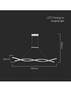 10050-Lampadario LED a Sospensione  in Metallo dal Design Moderno xcm Colore Bianco -1 2