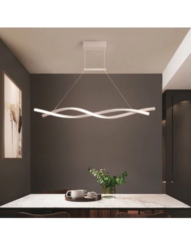 10050-Lampadario LED a Sospensione  in Metallo dal Design Moderno xcm Colore Bianco -3