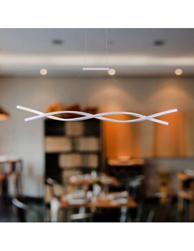 10050-Lampadario LED a Sospensione  in Metallo dal Design Moderno xcm Colore Bianco -4