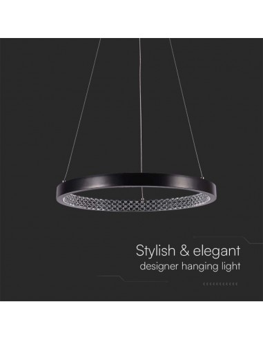 10051-Lampadario LED a Sospensione Circolare  in Metallo Colore Nero  -7