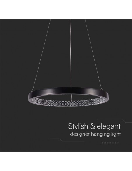 10051-Lampadario LED a Sospensione Circolare  in Metallo Colore Nero  -7