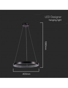 10052-Lampadario LED a Sospensione Circolare  in Metallo Colore Nero  -1 2
