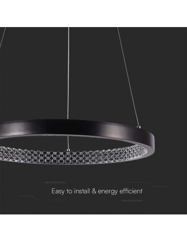 10052-Lampadario LED a Sospensione Circolare  in Metallo Colore Nero  -6