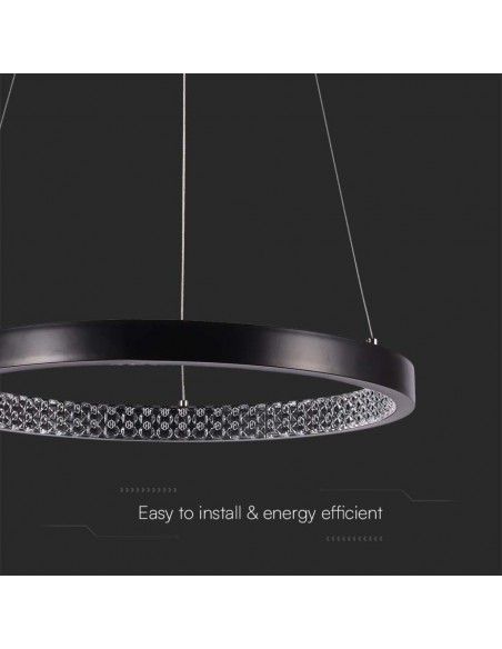10052-Lampadario LED a Sospensione Circolare  in Metallo Colore Nero  -6