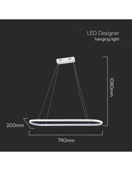 10055-Lampadario LED a Sospensione  in Metallo Colore Bianco  -2