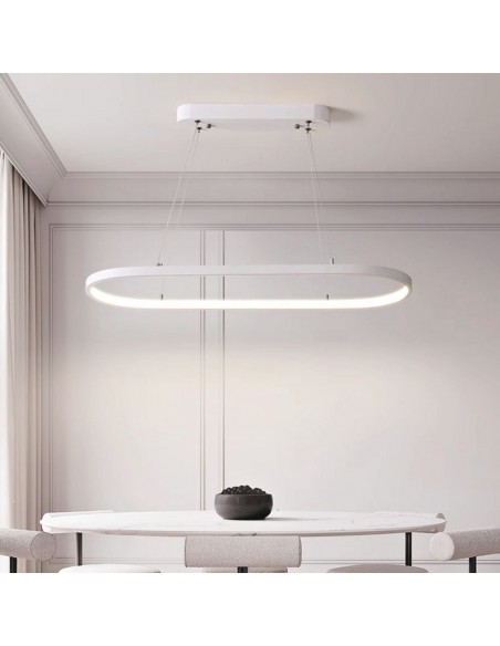 10055-Lampadario LED a Sospensione  in Metallo Colore Bianco  -3