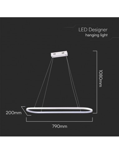 10056-Lampadario LED a Sospensione  in Metallo Colore Bianco  -2