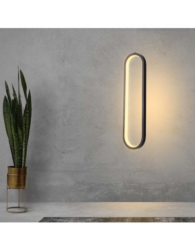 10075-Lampadario LED a Sospensione  dal Design Moderno  Colore Nero -4