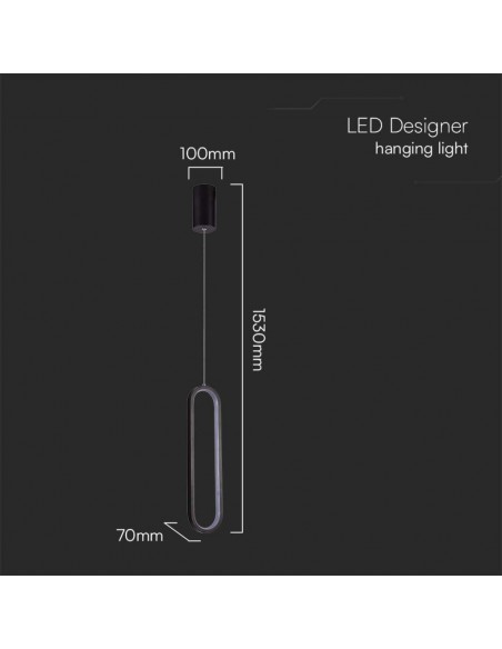 10076-Lampadario LED a Sospensione  dal Design Moderno  Colore Nero -2