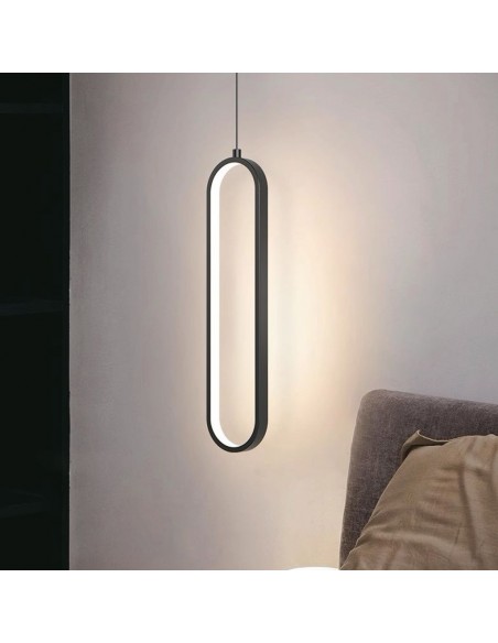 10076-Lampadario LED a Sospensione  dal Design Moderno  Colore Nero -3