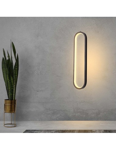 10076-Lampadario LED a Sospensione  dal Design Moderno  Colore Nero -4