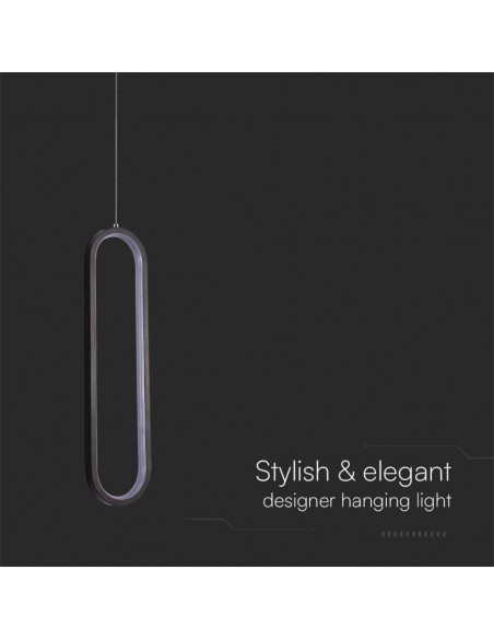 10076-Lampadario LED a Sospensione  dal Design Moderno  Colore Nero -7