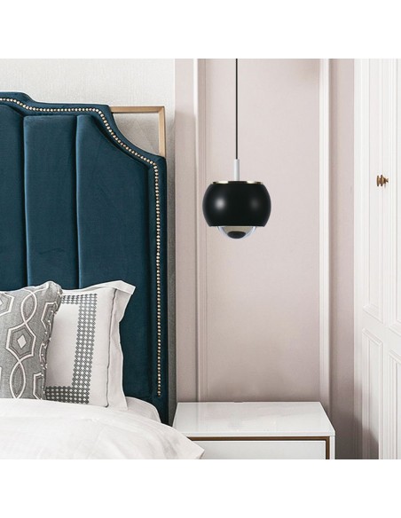 10077-Lampadario LED a Sospensione  Colore Nero  -3