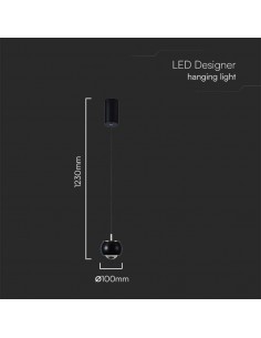 10078-Lampadario LED a Sospensione  Colore Nero  -1 2