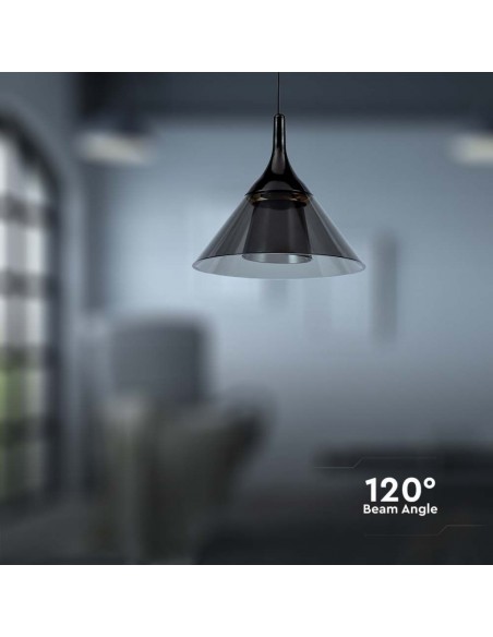 Lampadario LED a Campana 9W 19.5*17.5*100Cm Nero 3000K