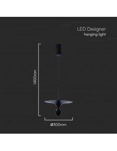 10083-Lampadario LED  dal Design Moderno x Colore Nero -1 2
