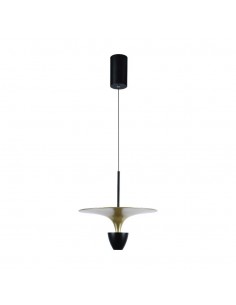 10085-Lampadario LED  dal Design Moderno x Colore Verniciato Oro e Nero -1