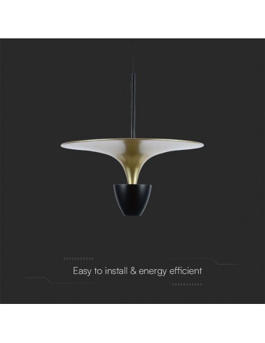 10085-Lampadario LED  dal Design Moderno x Colore Verniciato Oro e Nero -6