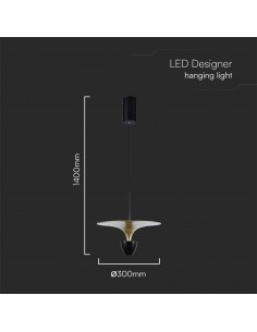 10086-Lampadario LED  dal Design Moderno x Colore Verniciato Oro e Nero -1 2