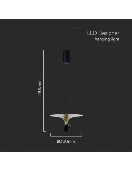 10086-Lampadario LED  dal Design Moderno x Colore Verniciato Oro e Nero -2