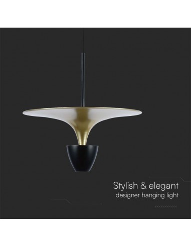 10086-Lampadario LED  dal Design Moderno x Colore Verniciato Oro e Nero -7