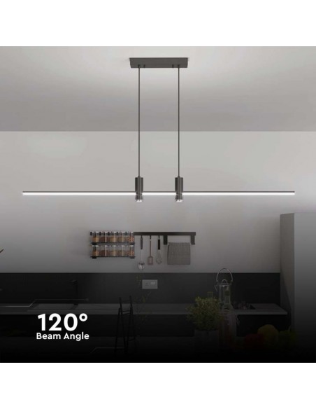 Lampadario LED a Sospensione 19W dal Design Moderno 80*115cm Nero 4000K