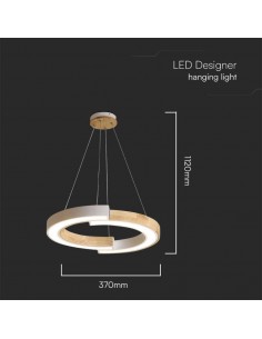 10089-Lampadario LED a Sospensione con  Mezzaluna  in Legno Colore Bianco  -1 2