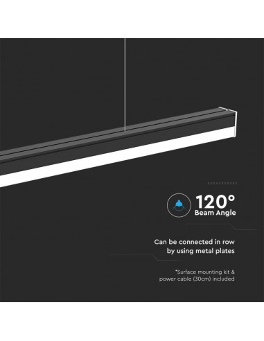 Plafoniera LED Lineare 40W 120cm Nero...