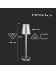 10188-Lampada LED da Tavolo  Colore Grigio ricaricabile con Micro-USB Touch Dimmerabile -1 2