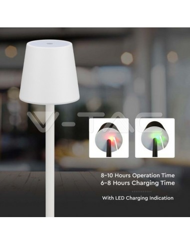 10191-Lampada LED da Tavolo  Colore Bianco ricaricabile con Micro-USB Touch Dimmerabile -5