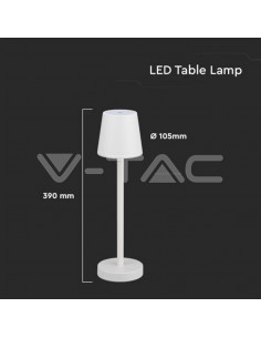 10192-Lampada LED da Tavolo  Colore Bianco ricaricabile con Micro-USB Touch Dimmerabile -1 2