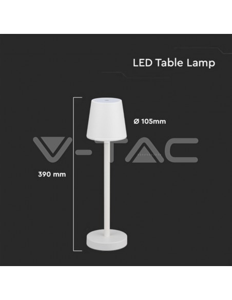 10192-Lampada LED da Tavolo  Colore Bianco ricaricabile con Micro-USB Touch Dimmerabile -2