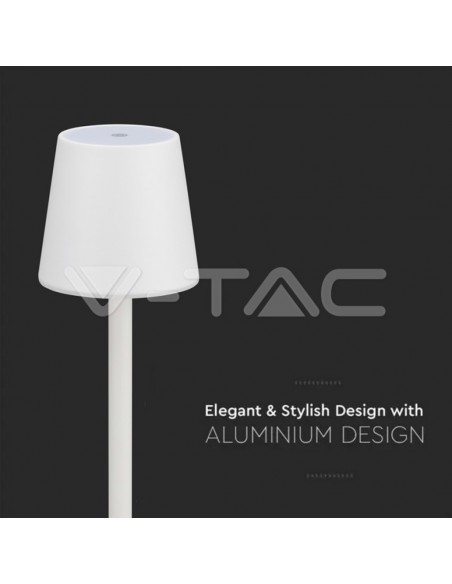 10192-Lampada LED da Tavolo  Colore Bianco ricaricabile con Micro-USB Touch Dimmerabile -4