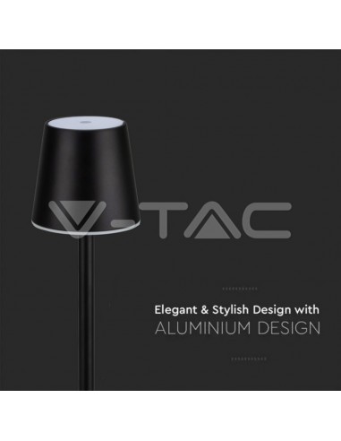10193-Lampada LED da Tavolo  Colore Nero ricaricabile con Micro-USB Touch Dimmerabile -4