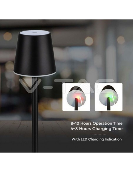 10193-Lampada LED da Tavolo  Colore Nero ricaricabile con Micro-USB Touch Dimmerabile -5