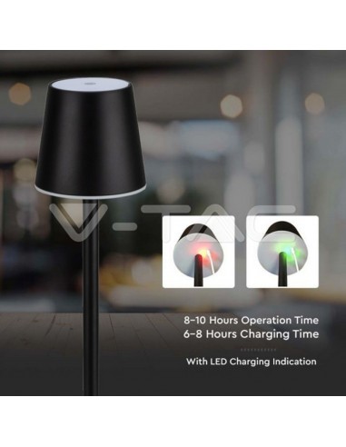 10194-Lampada LED da Tavolo  Colore Nero ricaricabile con Micro-USB Touch Dimmerabile -3