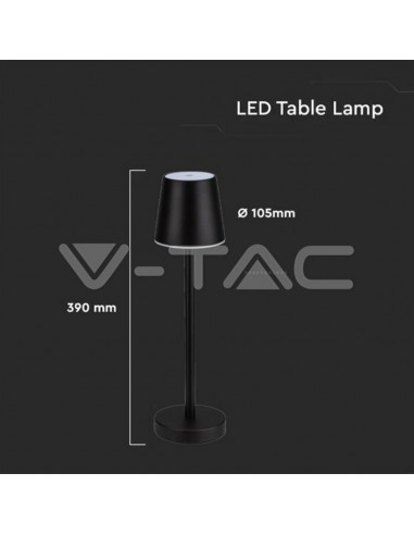 10194-Lampada LED da Tavolo  Colore Nero ricaricabile con Micro-USB Touch Dimmerabile -4