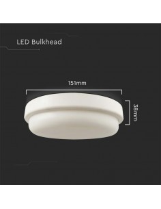 10196-Plafoniera LED Rotonda  Colore Bianco d mm h mm  IP-1 2