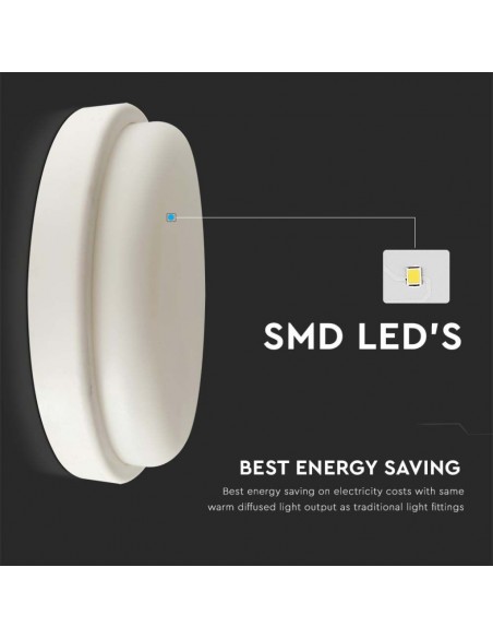 Plafoniera LED Rotonda 18W Bianco d: 151mm h: 38mm 3000K IP54