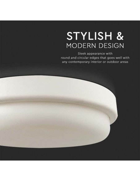 10199-Plafoniera LED Rotonda  Colore Bianco d mm h mm  IP-6